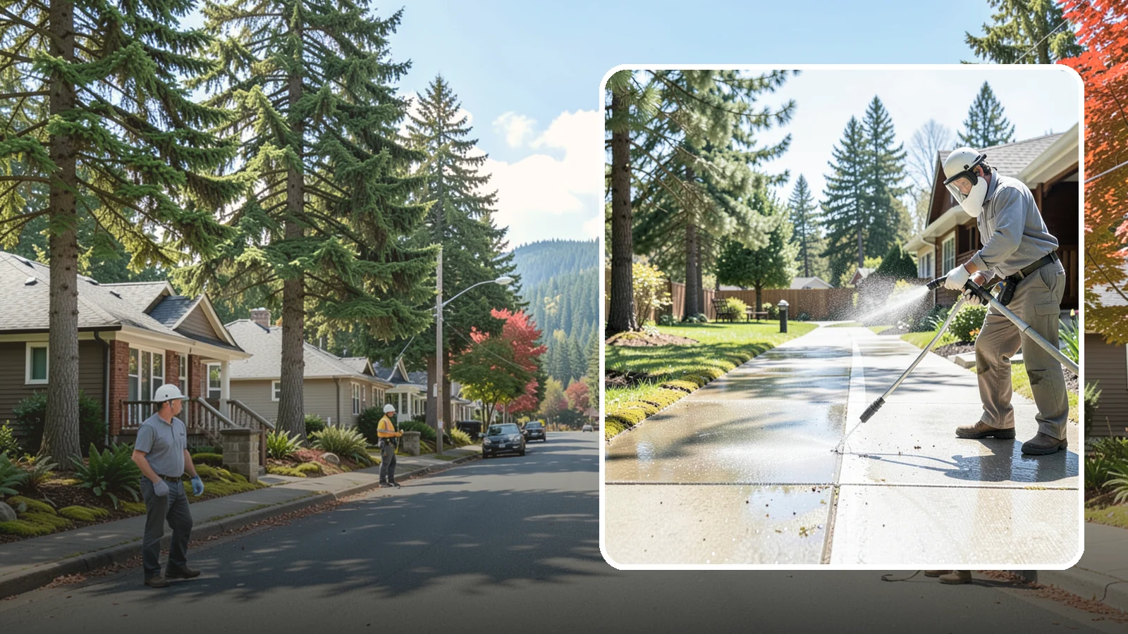 Backyard Pathway Cleaning in Hunts Point, King County, WA - Clear shaded backyard pathways where Northwest moss and mud build up fastest.