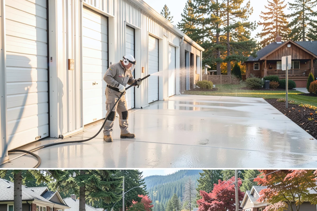 Backyard Pathway Cleaning in Hunts Point, King County, WA - Backyard pathways benefit most from a summer clean once shaded ground has dried out.