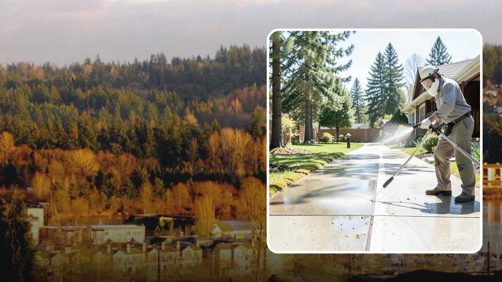 Backyard Pathway Cleaning in Kenmore, King County, WA - Clear shaded backyard pathways where Northwest moss and mud build up fastest.