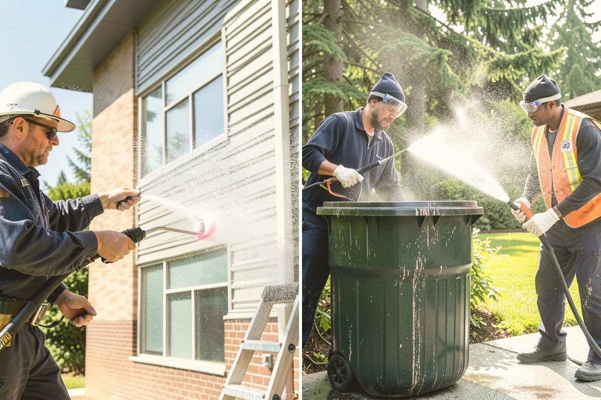 Backyard Pathway Cleaning in Kent, King County, WA - Clear organic litter and trim back encroaching growth