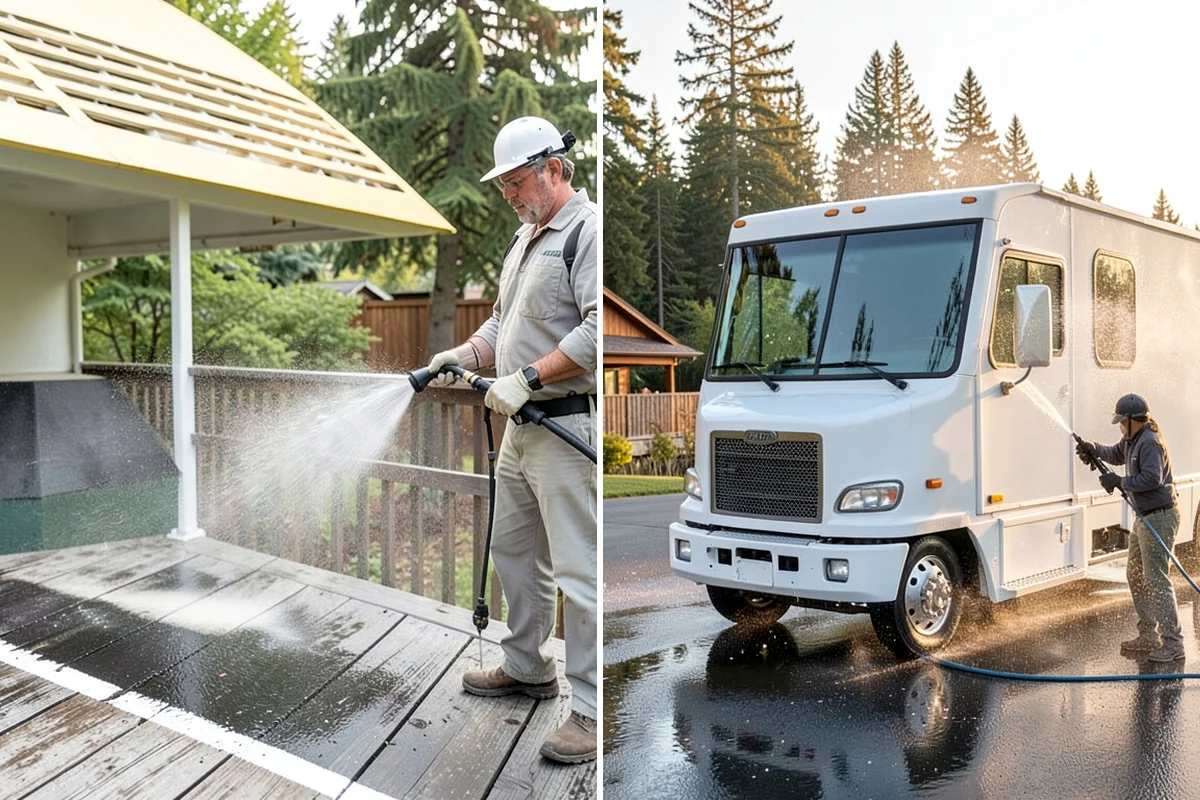 Backyard Pathway Cleaning in Pacific, King County, WA - Clear organic litter and trim back encroaching growth