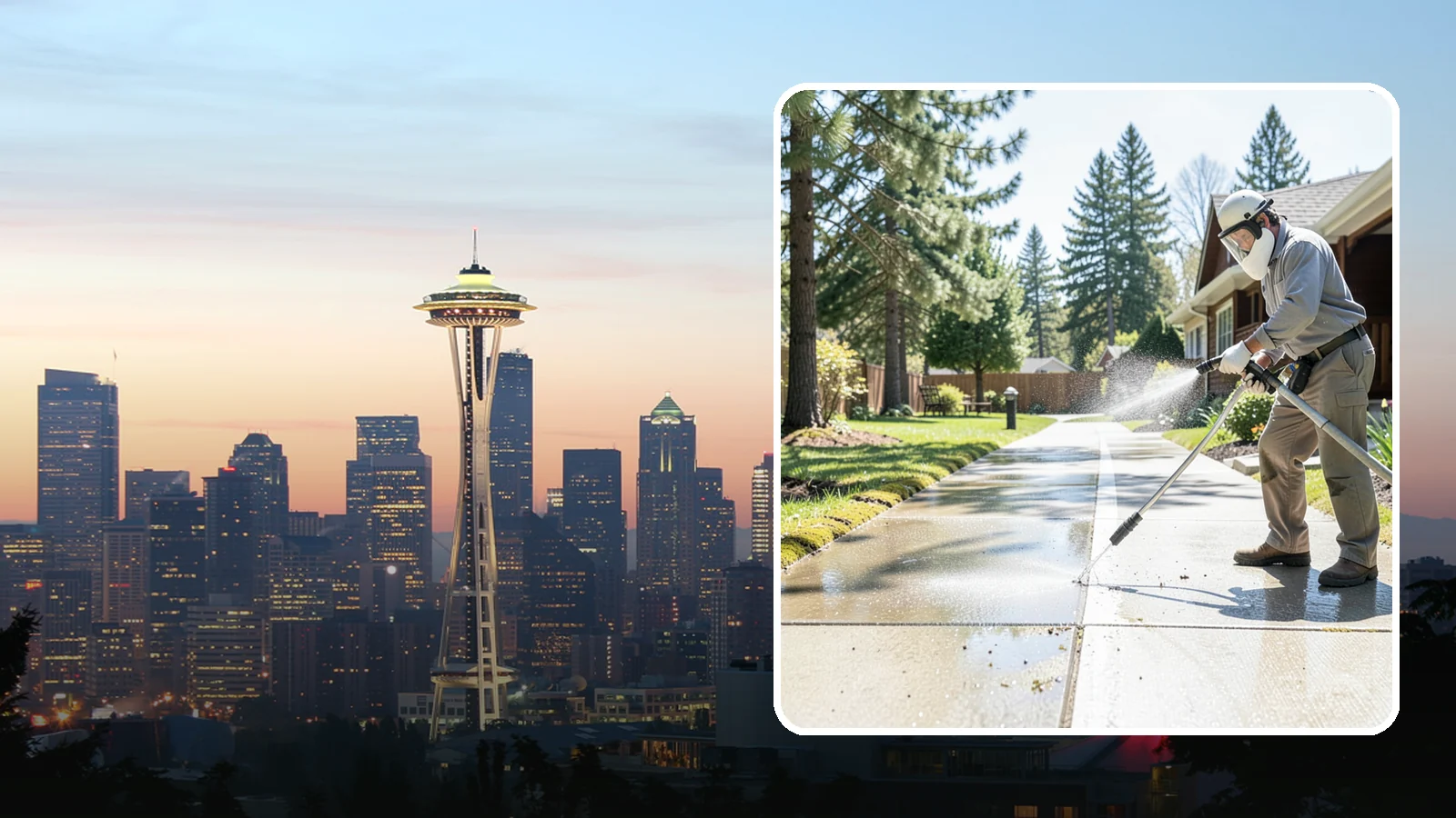Backyard Pathway Cleaning in Seattle, King County, WA - Clear shaded backyard pathways where Northwest moss and mud build up fastest.
