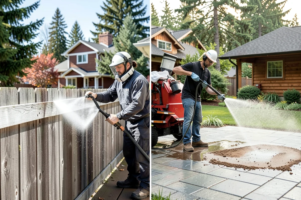 Backyard Pathway Cleaning in Seattle, King County, WA - Clear organic litter and trim back encroaching growth