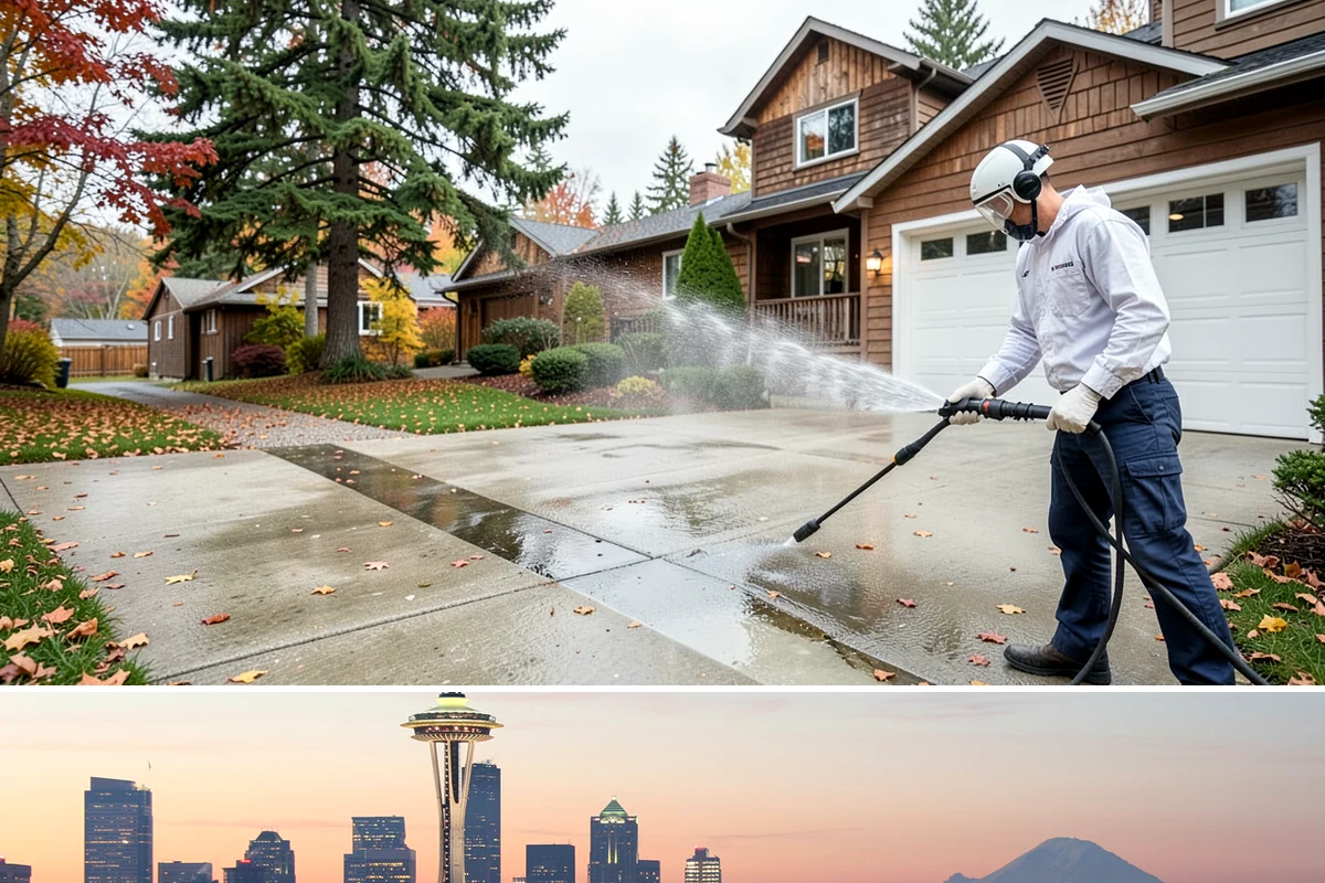Backyard Pathway Cleaning in Seattle, King County, WA - Backyard pathways benefit most from a summer clean once shaded ground has dried out.