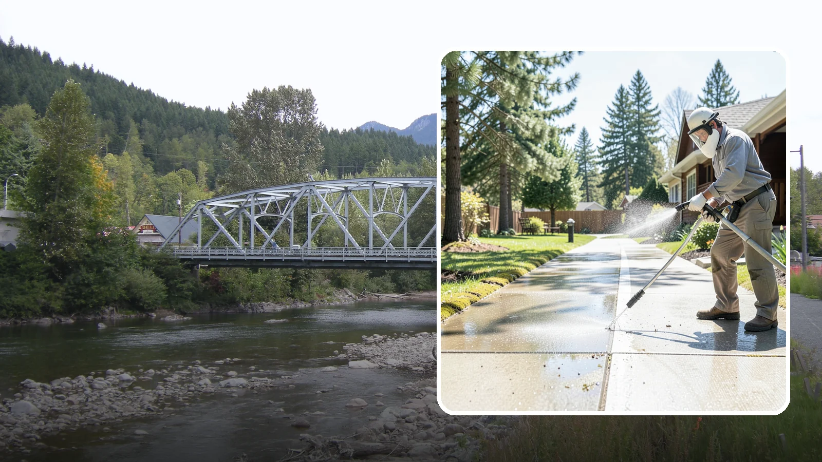 Backyard Pathway Cleaning in Skykomish, King County, WA - Clear shaded backyard pathways where Northwest moss and mud build up fastest.
