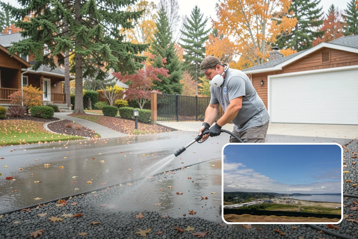 Backyard Pathway Cleaning in University Place, Pierce County, WA - Restores safe footing on shaded garden routes
