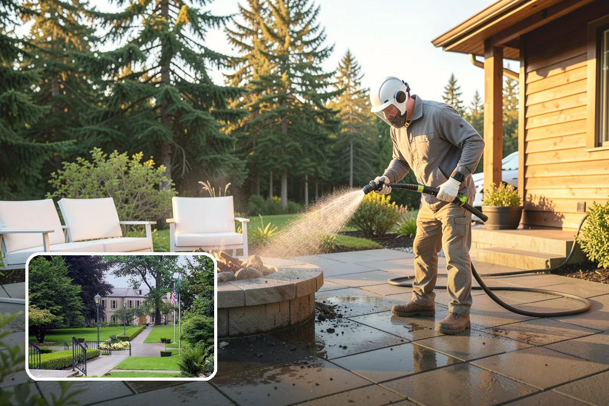 Backyard Pathway Cleaning in Woodinville, King County, WA - Restores safe footing on shaded garden routes