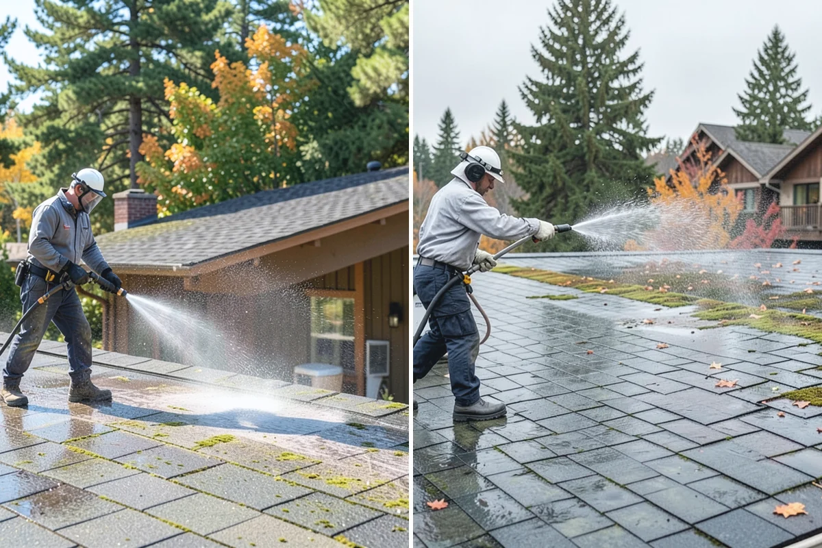 Backyard Pathway Cleaning in Woodinville, King County, WA - Clear organic litter and trim back encroaching growth