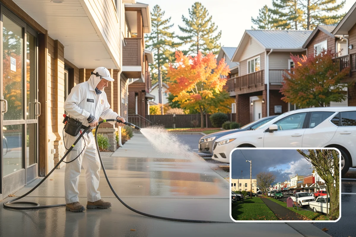 Balcony Cleaning in Arlington, Snohomish County, WA - Removes slick moss and film from balcony flooring