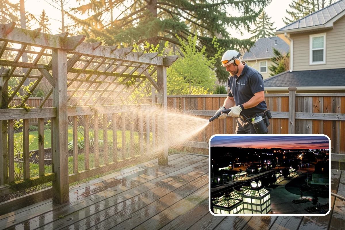 Balcony Cleaning in Auburn, King County, WA - Removes slick moss and film from balcony flooring