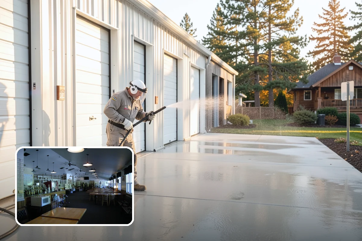 Balcony Cleaning in Black Diamond, King County, WA - Removes slick moss and film from balcony flooring
