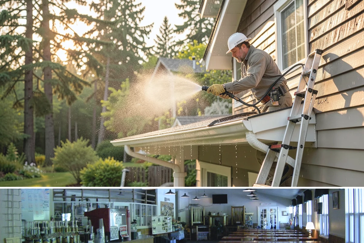 Balcony Cleaning in Black Diamond, King County, WA - Late spring cleaning clears winter moss and readies the balcony for warm-weather use and open views.