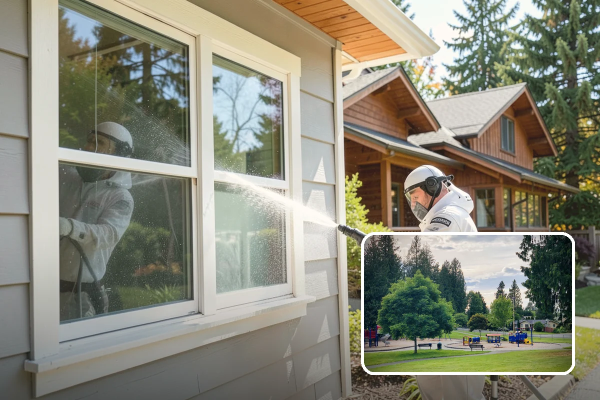 Balcony Cleaning in Bonney Lake, Pierce County, WA - Removes slick moss and film from balcony flooring