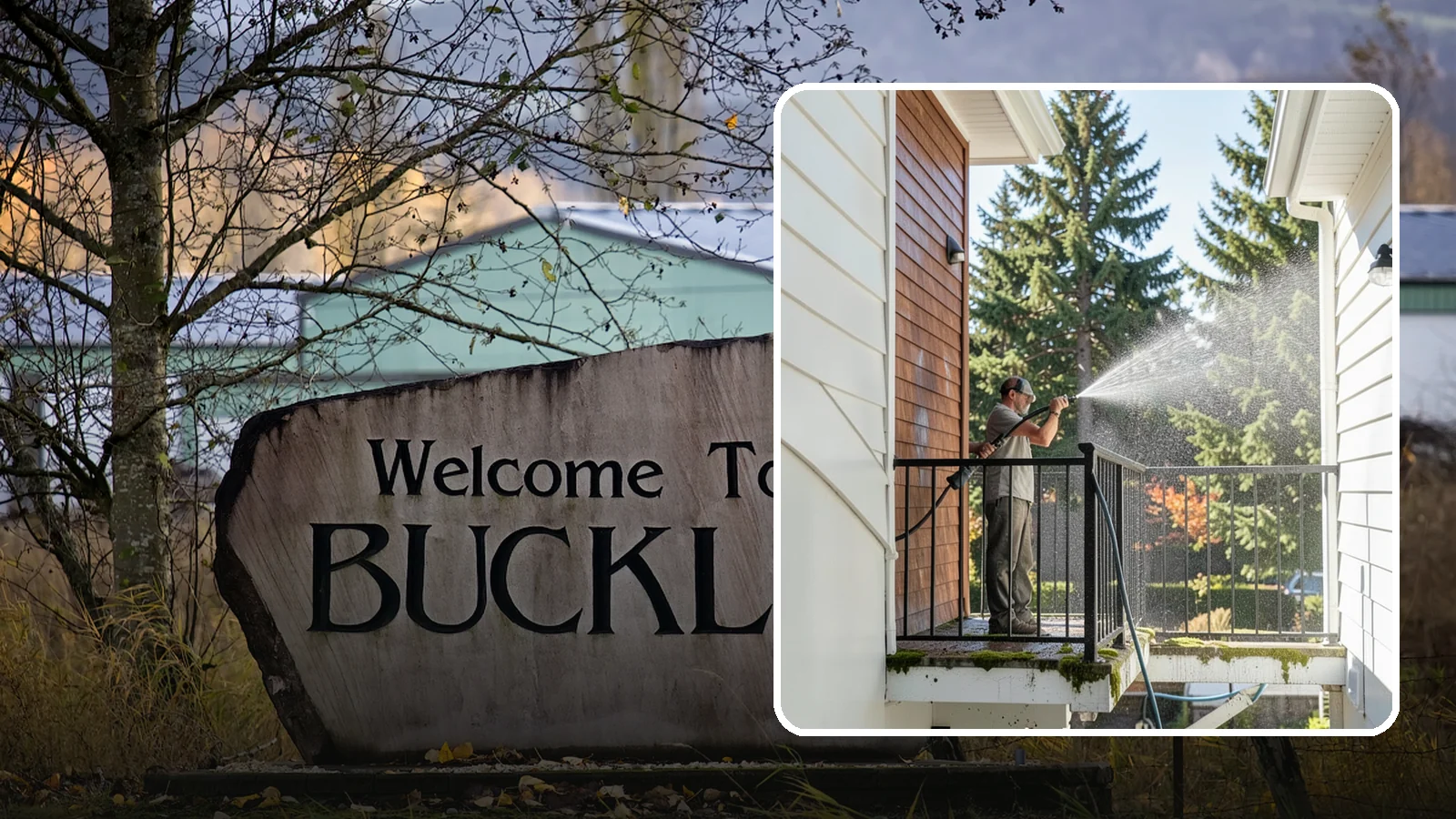 Balcony Cleaning in Buckley, Pierce County, WA - We wash balcony floors, rails, and undersides to lift the moss, pollen, and grime that collect on these exposed platforms.