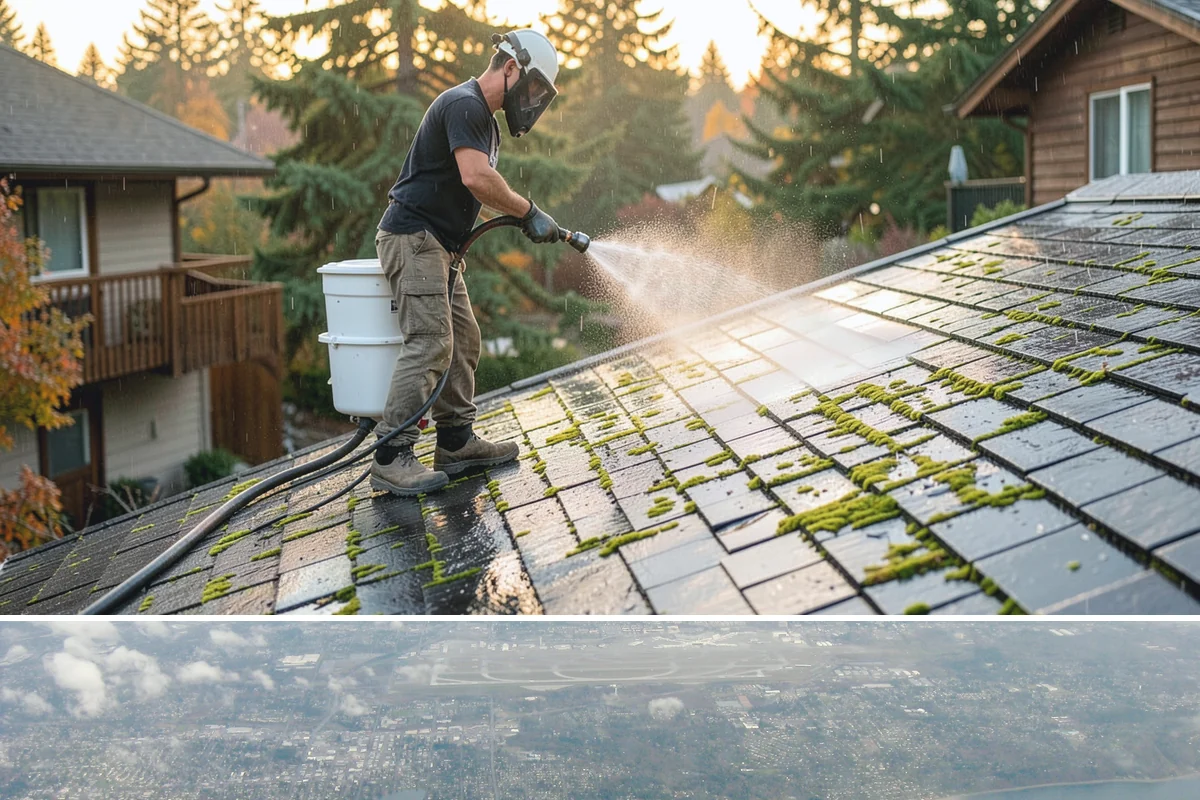 Balcony Cleaning in Burien, King County, WA - Late spring cleaning clears winter moss and readies the balcony for warm-weather use and open views.