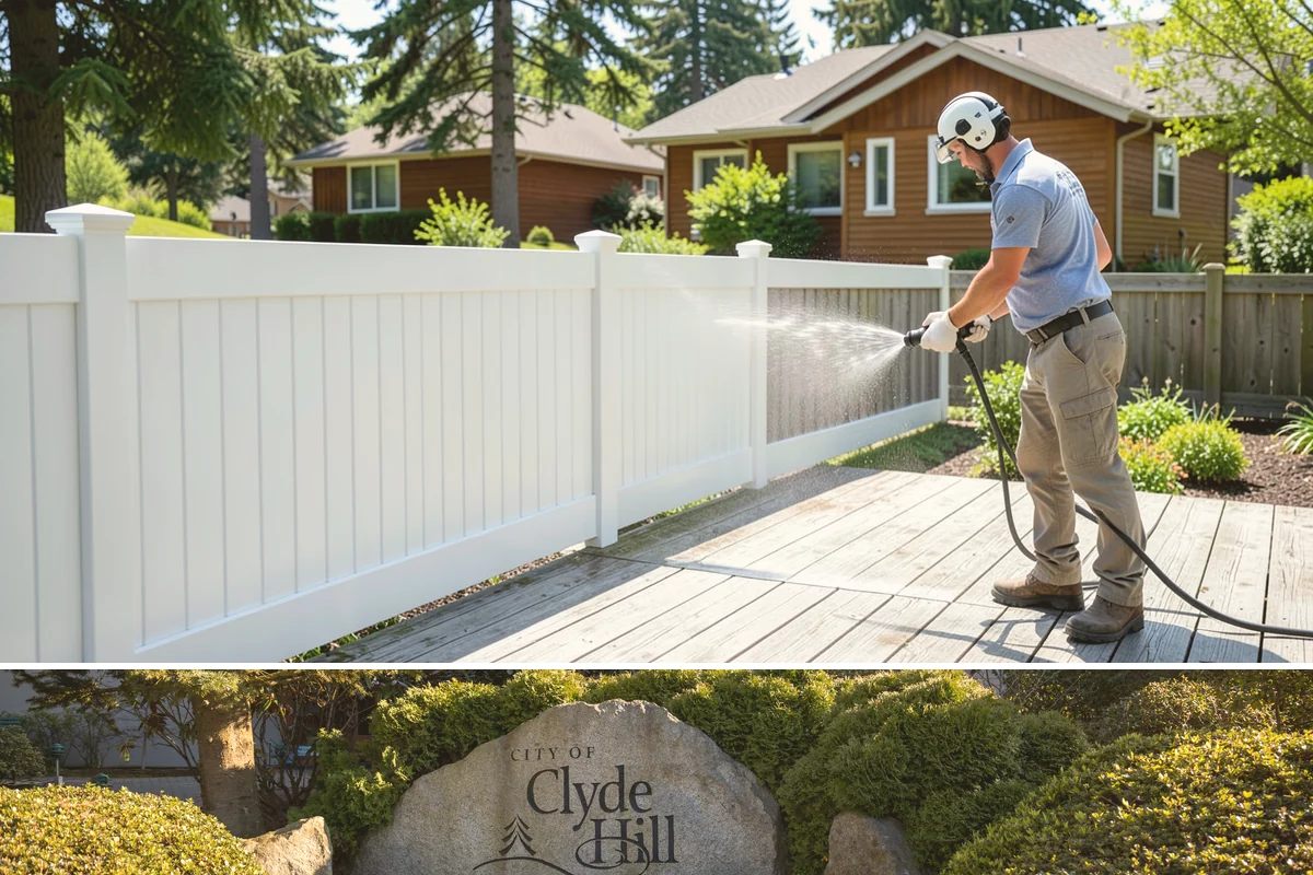 Balcony Cleaning in Clyde Hill, King County, WA - Late spring cleaning clears winter moss and readies the balcony for warm-weather use and open views.