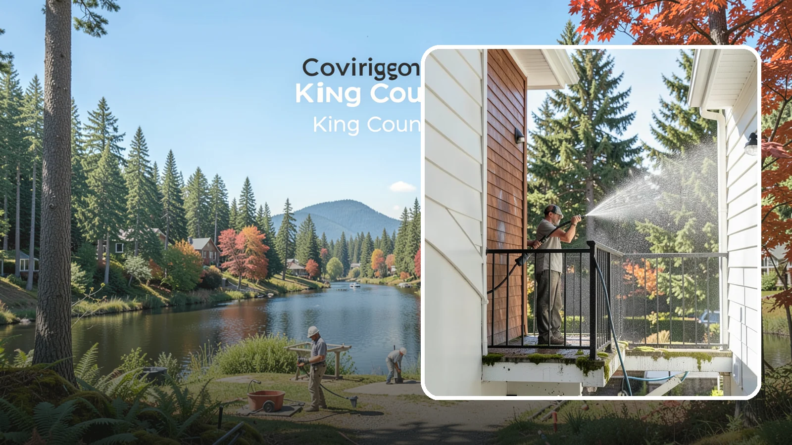 Balcony Cleaning in Covington, King County, WA - We wash balcony floors, rails, and undersides to lift the moss, pollen, and grime that collect on these exposed platforms.