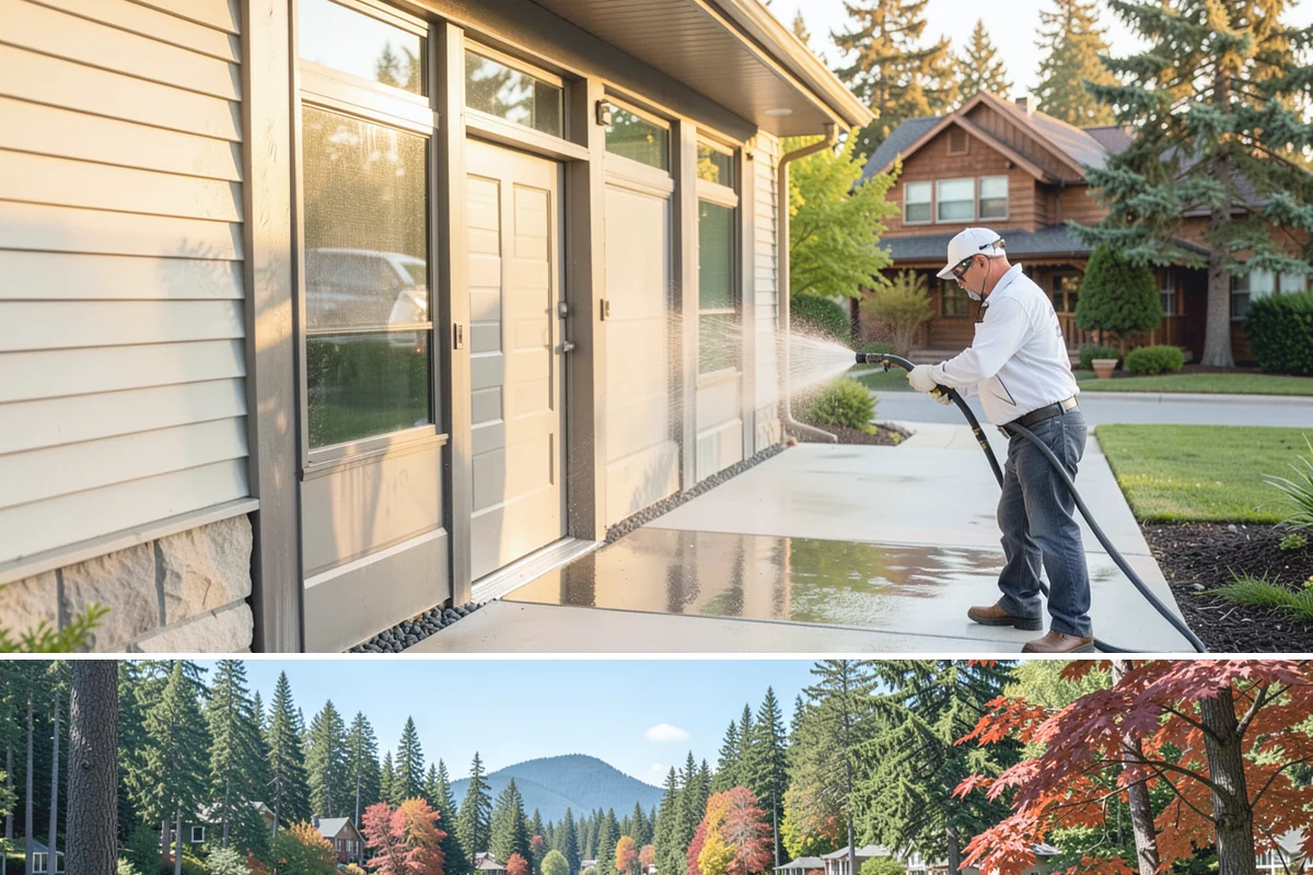 Balcony Cleaning in Covington, King County, WA - Late spring cleaning clears winter moss and readies the balcony for warm-weather use and open views.