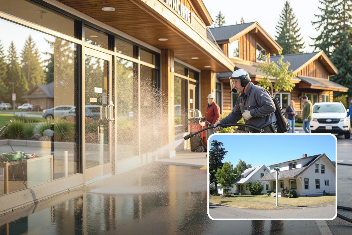 Balcony Cleaning in DuPont, Pierce County, WA - Removes slick moss and film from balcony flooring