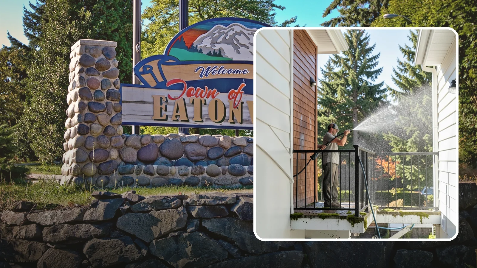 Balcony Cleaning in Eatonville, Pierce County, WA - We wash balcony floors, rails, and undersides to lift the moss, pollen, and grime that collect on these exposed platforms.