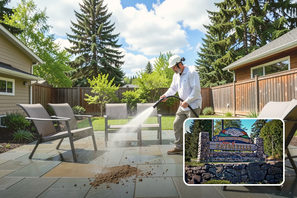 Balcony Cleaning in Eatonville, Pierce County, WA - Removes slick moss and film from balcony flooring