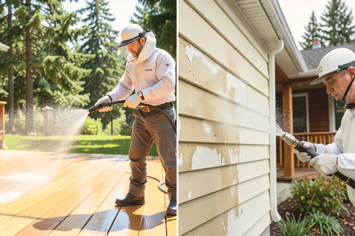 Balcony Cleaning in Eatonville, Pierce County, WA - Clear furniture and loose debris from the balcony
