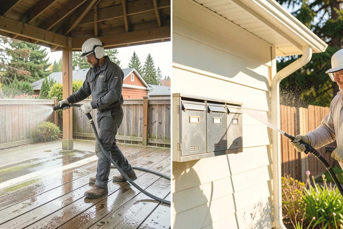 Balcony Cleaning in Edgewood, Pierce County, WA - Clear furniture and loose debris from the balcony