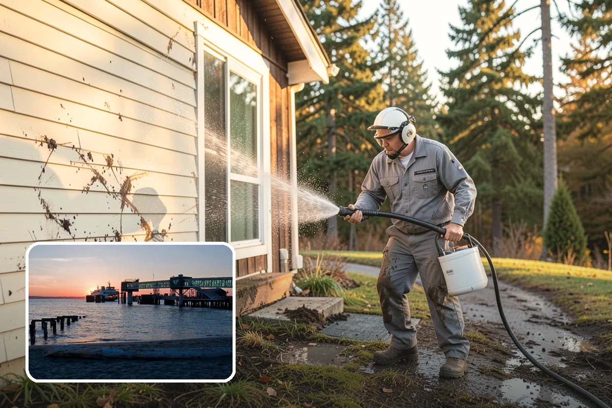 Balcony Cleaning in Edmonds, Snohomish County, WA - Removes slick moss and film from balcony flooring