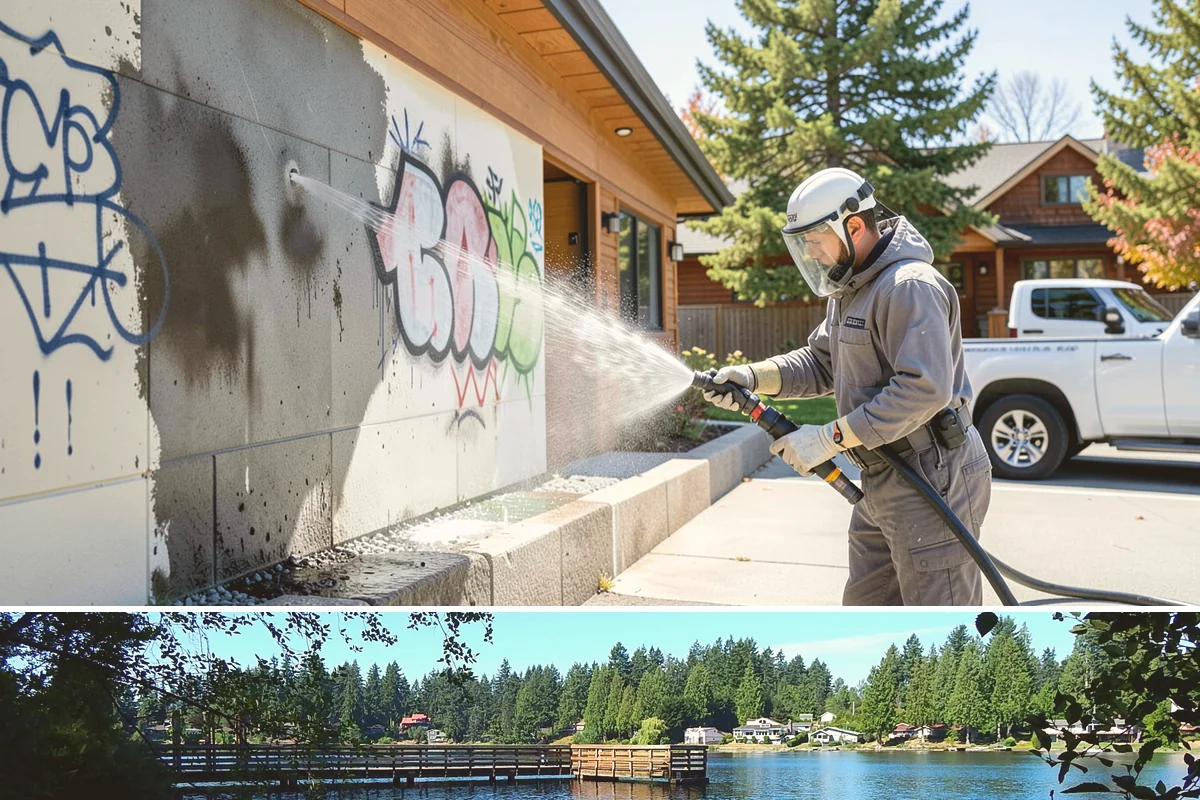 Balcony Cleaning in Federal Way, King County, WA - Late spring cleaning clears winter moss and readies the balcony for warm-weather use and open views.