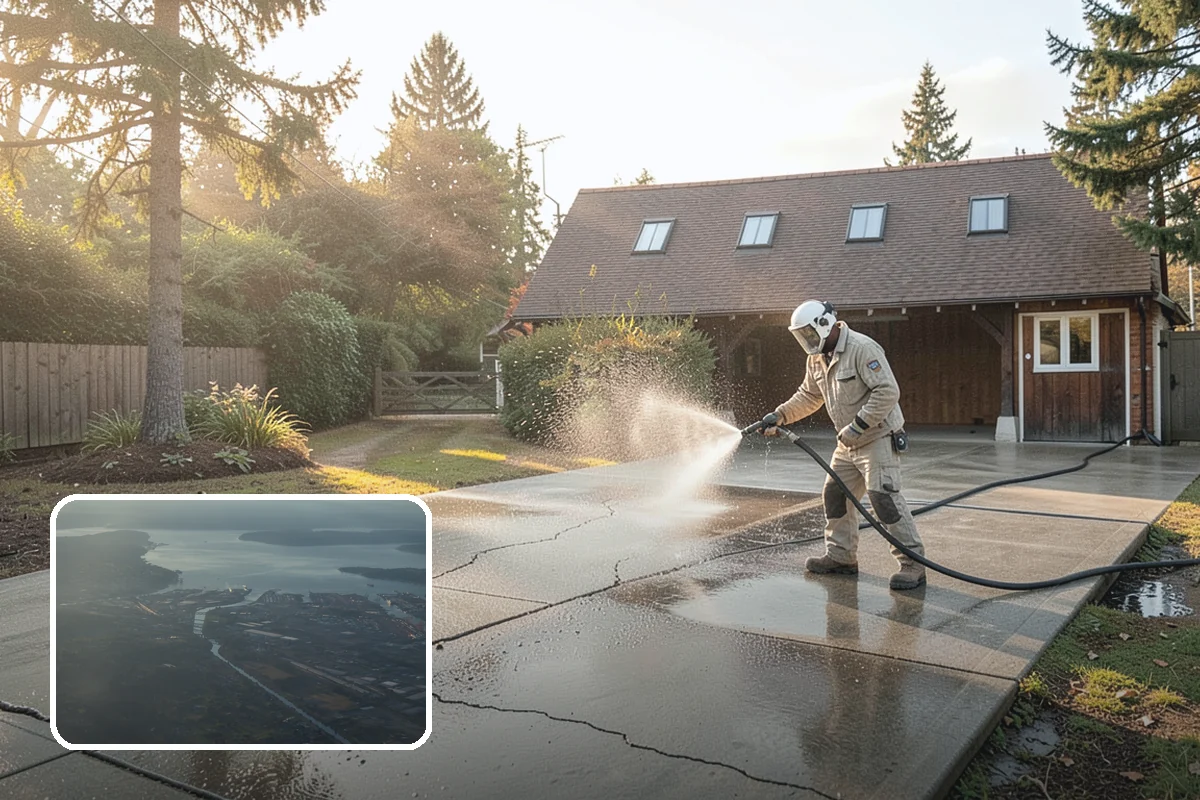 Balcony Cleaning in Fife, Pierce County, WA - Removes slick moss and film from balcony flooring