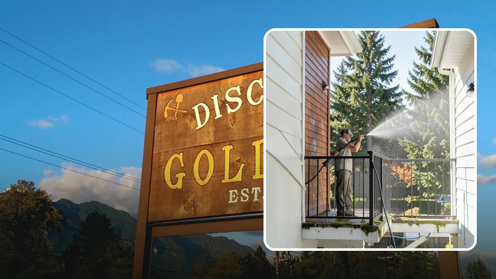 Balcony Cleaning in Gold Bar, Snohomish County, WA - We wash balcony floors, rails, and undersides to lift the moss, pollen, and grime that collect on these exposed platforms.
