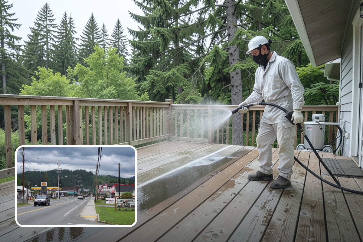 Balcony Cleaning in Granite Falls, Snohomish County, WA - Removes slick moss and film from balcony flooring