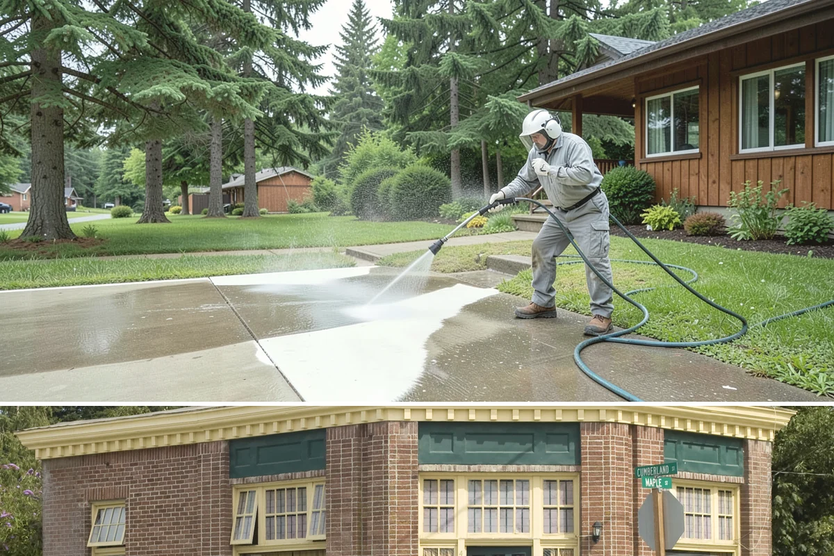 Balcony Cleaning in Hamilton, Skagit County, WA - Late spring cleaning clears winter moss and readies the balcony for warm-weather use and open views.