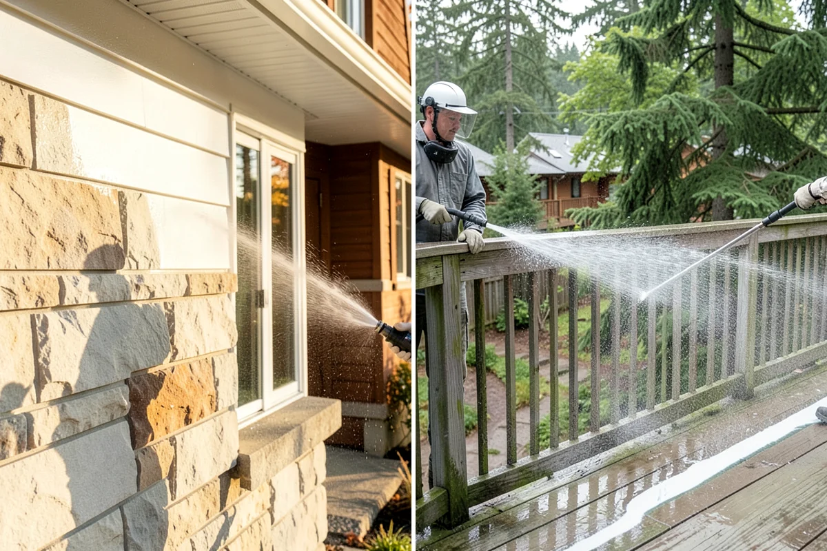 Balcony Cleaning in Hunts Point, King County, WA - Clear furniture and loose debris from the balcony