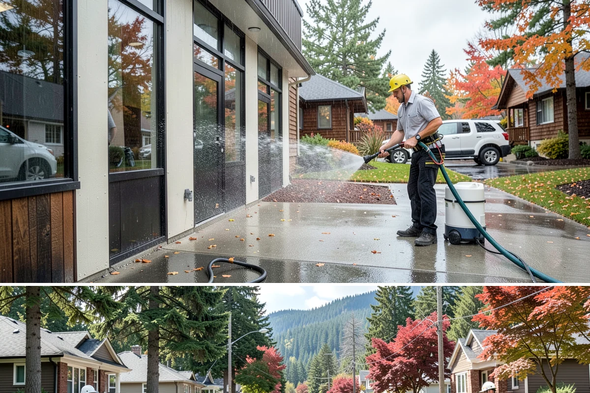 Balcony Cleaning in Hunts Point, King County, WA - Late spring cleaning clears winter moss and readies the balcony for warm-weather use and open views.