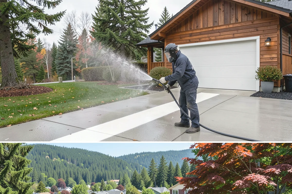 Balcony Cleaning in Index, Snohomish County, WA - Late spring cleaning clears winter moss and readies the balcony for warm-weather use and open views.