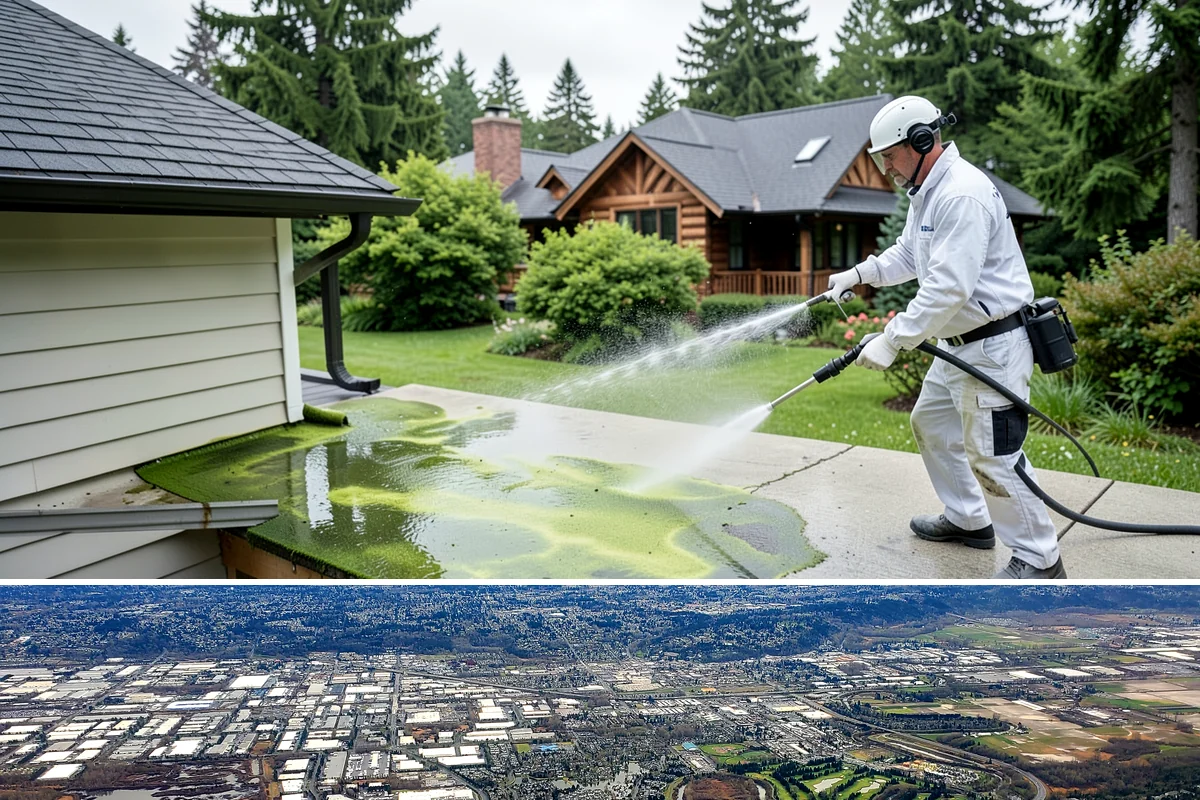 Balcony Cleaning in Kent, King County, WA - Late spring cleaning clears winter moss and readies the balcony for warm-weather use and open views.