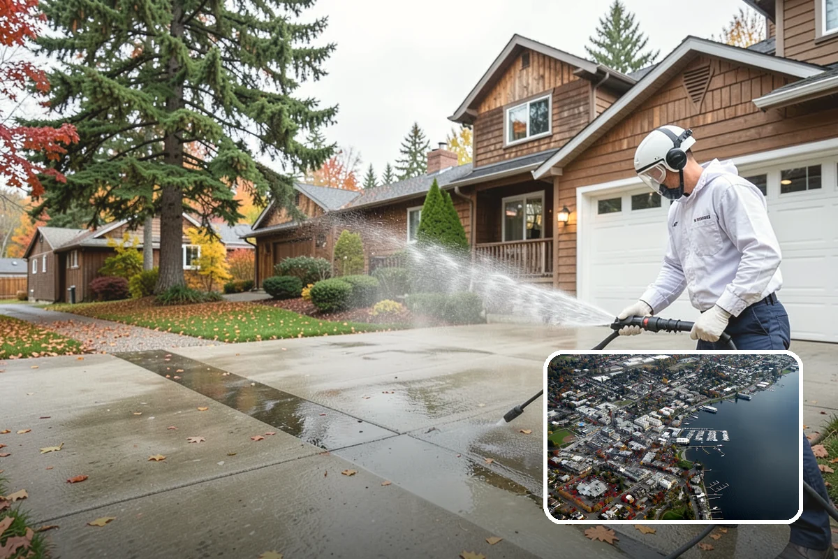 Balcony Cleaning in Kirkland, King County, WA - Removes slick moss and film from balcony flooring