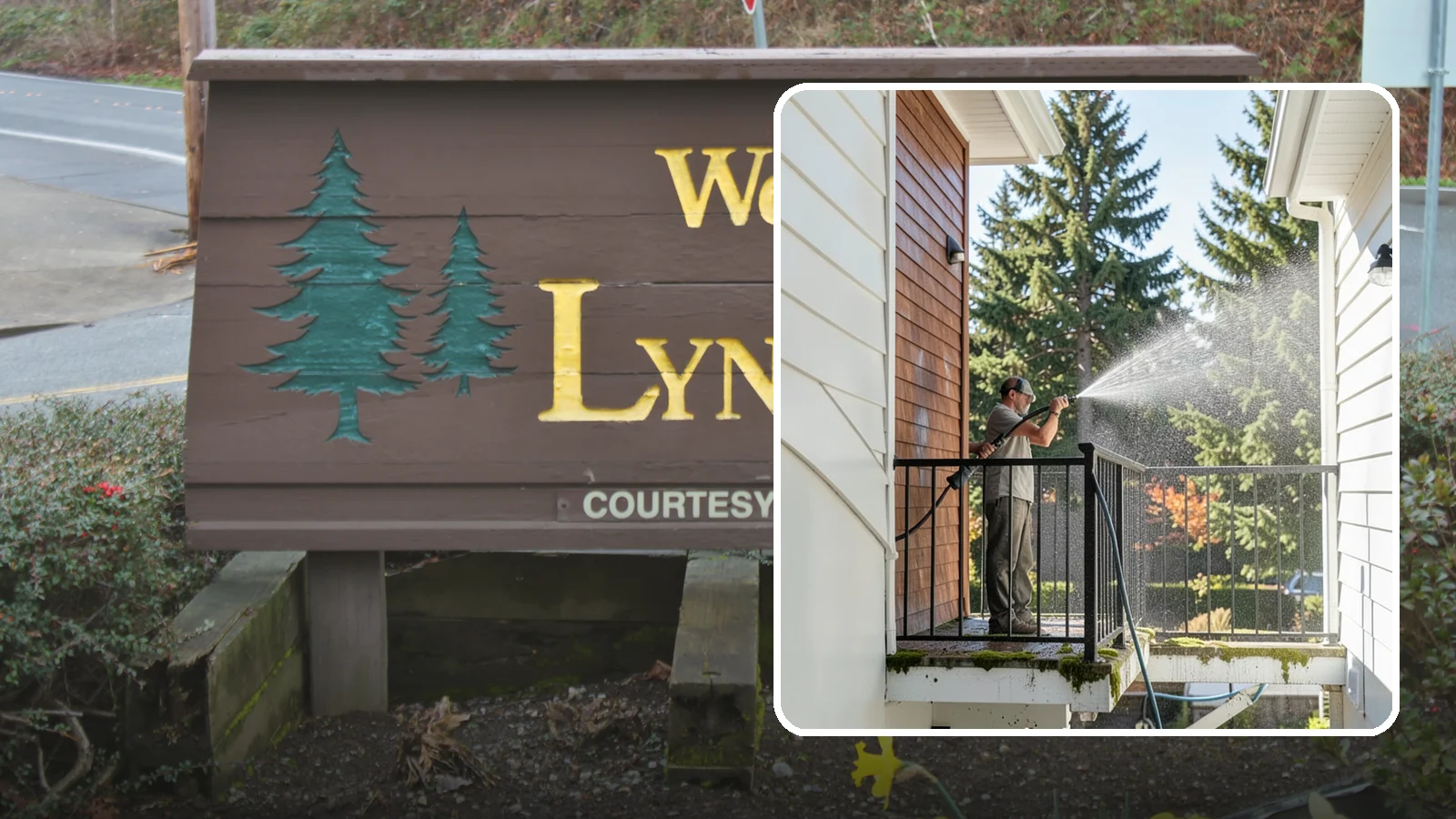 Balcony Cleaning in Lynnwood, Snohomish County, WA - We wash balcony floors, rails, and undersides to lift the moss, pollen, and grime that collect on these exposed platforms.