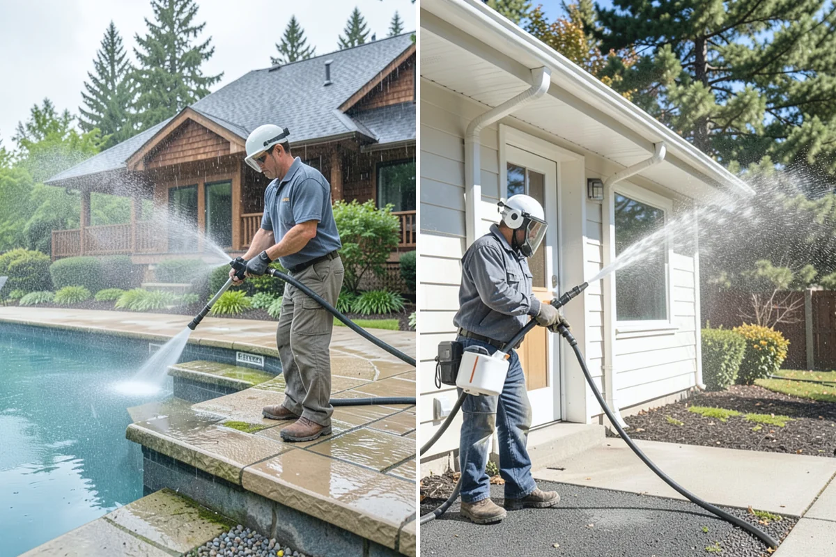 Balcony Cleaning in Marysville, Snohomish County, WA - Clear furniture and loose debris from the balcony