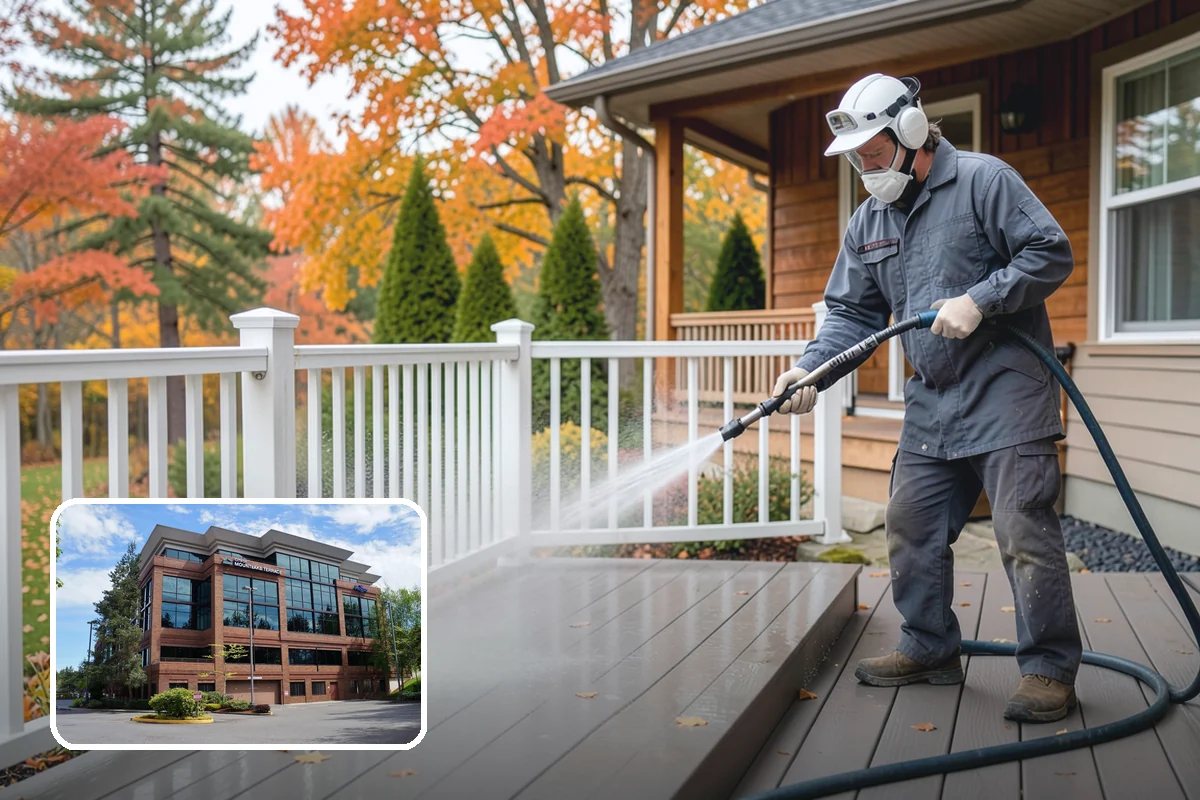 Balcony Cleaning in Mountlake Terrace, Snohomish County, WA - Removes slick moss and film from balcony flooring