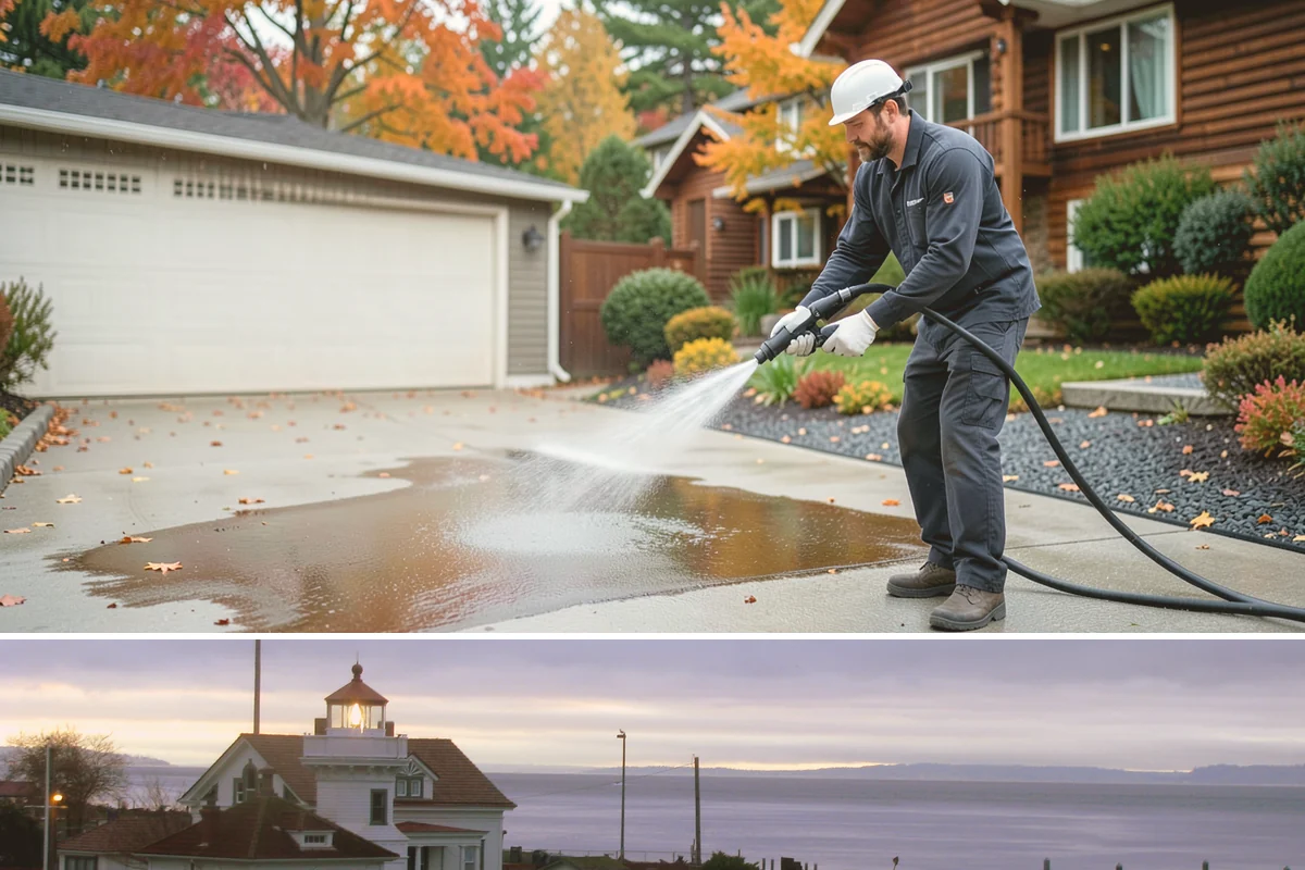Balcony Cleaning in Mukilteo, Snohomish County, WA - Late spring cleaning clears winter moss and readies the balcony for warm-weather use and open views.