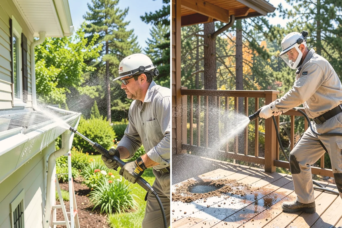 Balcony Cleaning in Newcastle, King County, WA - Clear furniture and loose debris from the balcony