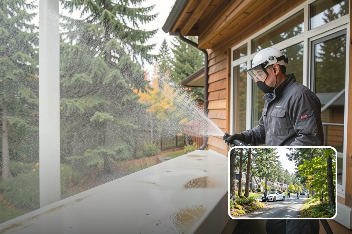 Balcony Cleaning in Normandy Park, King County, WA - Removes slick moss and film from balcony flooring