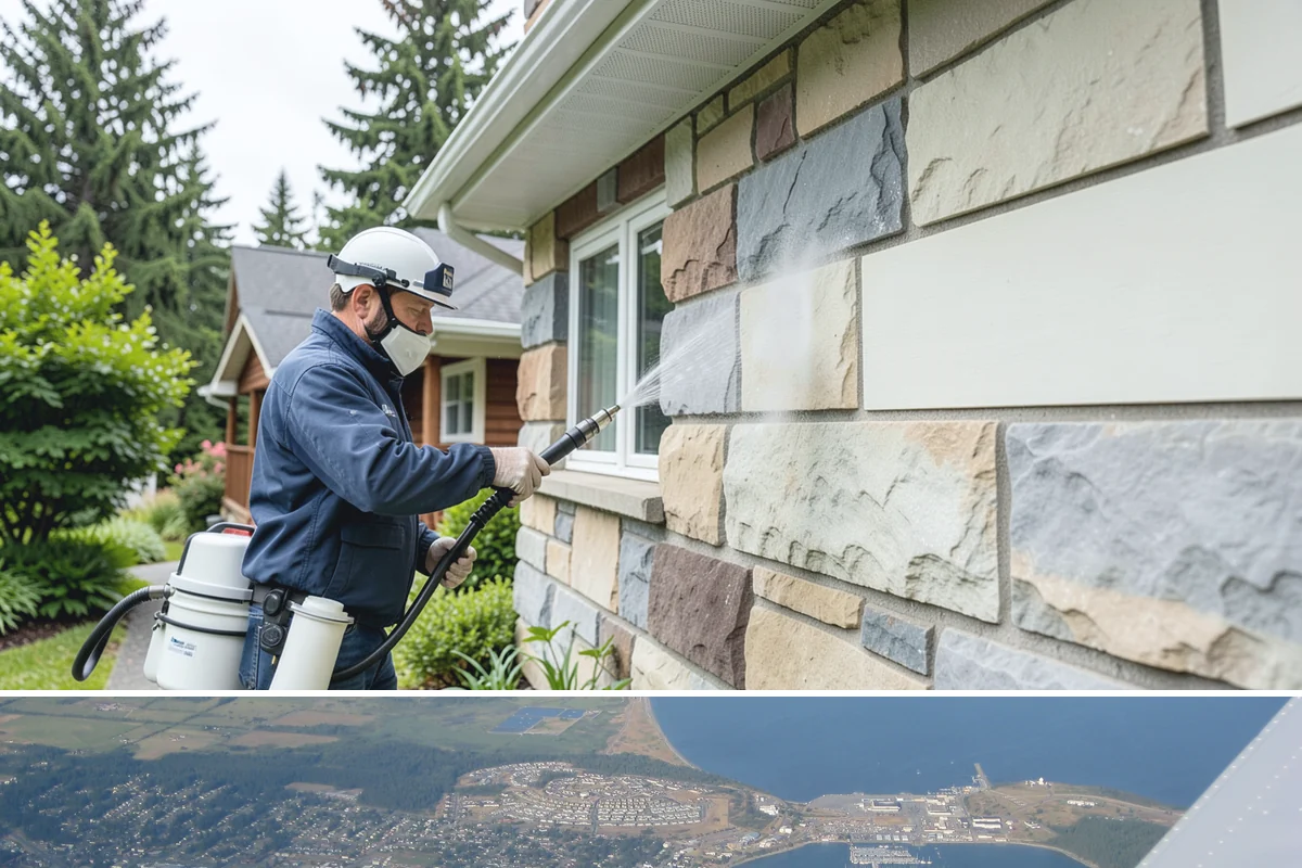 Balcony Cleaning in Oak Harbor, Island County, WA - Late spring cleaning clears winter moss and readies the balcony for warm-weather use and open views.