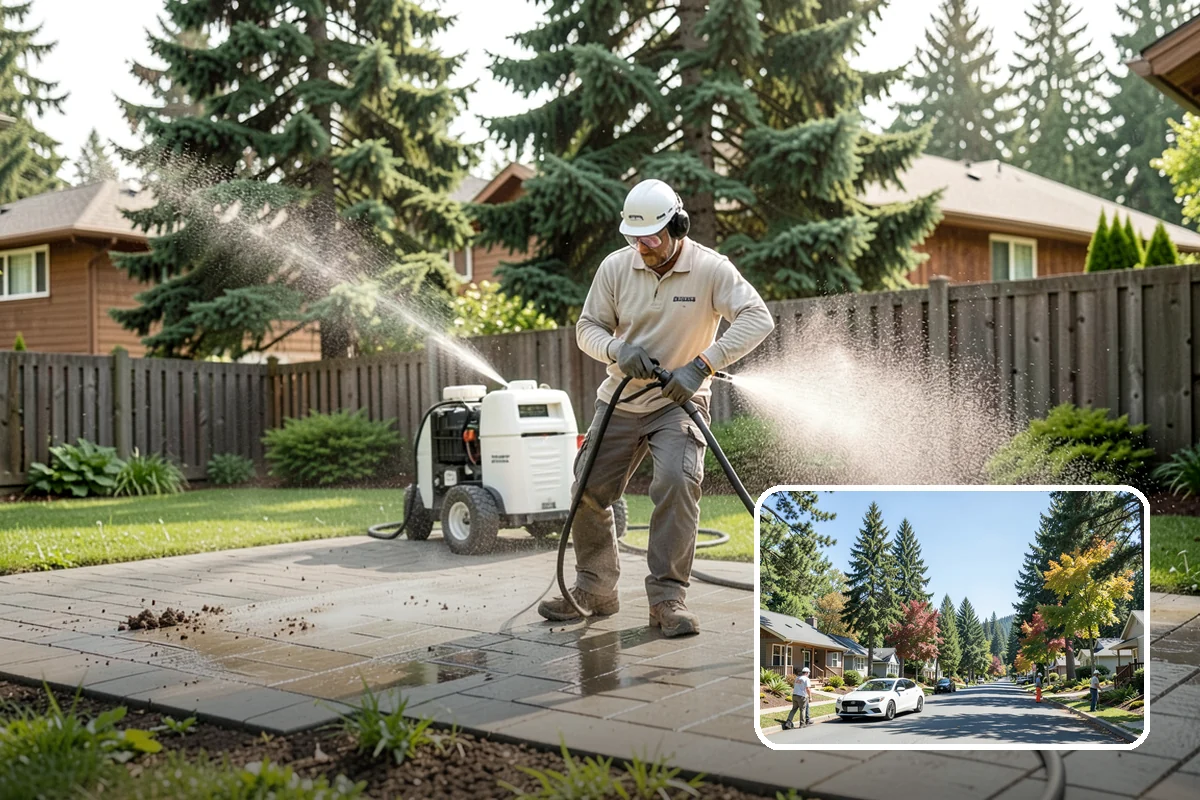 Balcony Cleaning in Orting, Pierce County, WA - Removes slick moss and film from balcony flooring
