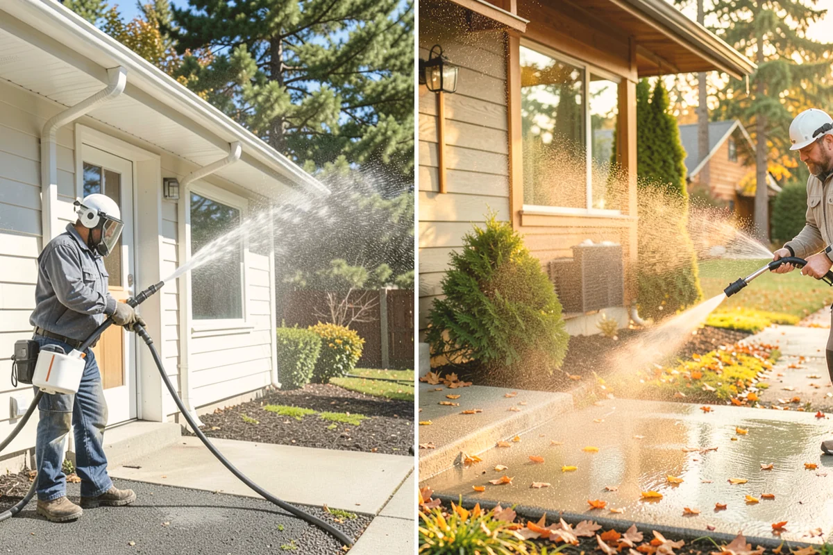 Balcony Cleaning in Orting, Pierce County, WA - Clear furniture and loose debris from the balcony