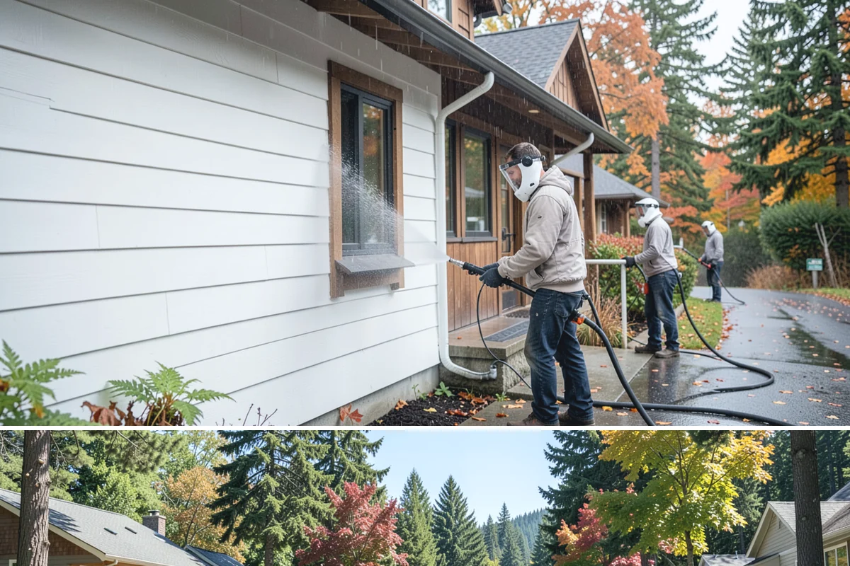 Balcony Cleaning in Orting, Pierce County, WA - Late spring cleaning clears winter moss and readies the balcony for warm-weather use and open views.