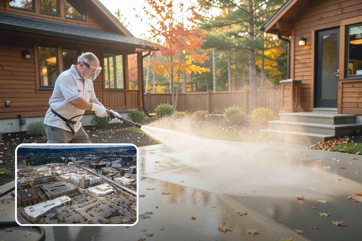 Balcony Cleaning in Redmond, King County, WA - Removes slick moss and film from balcony flooring