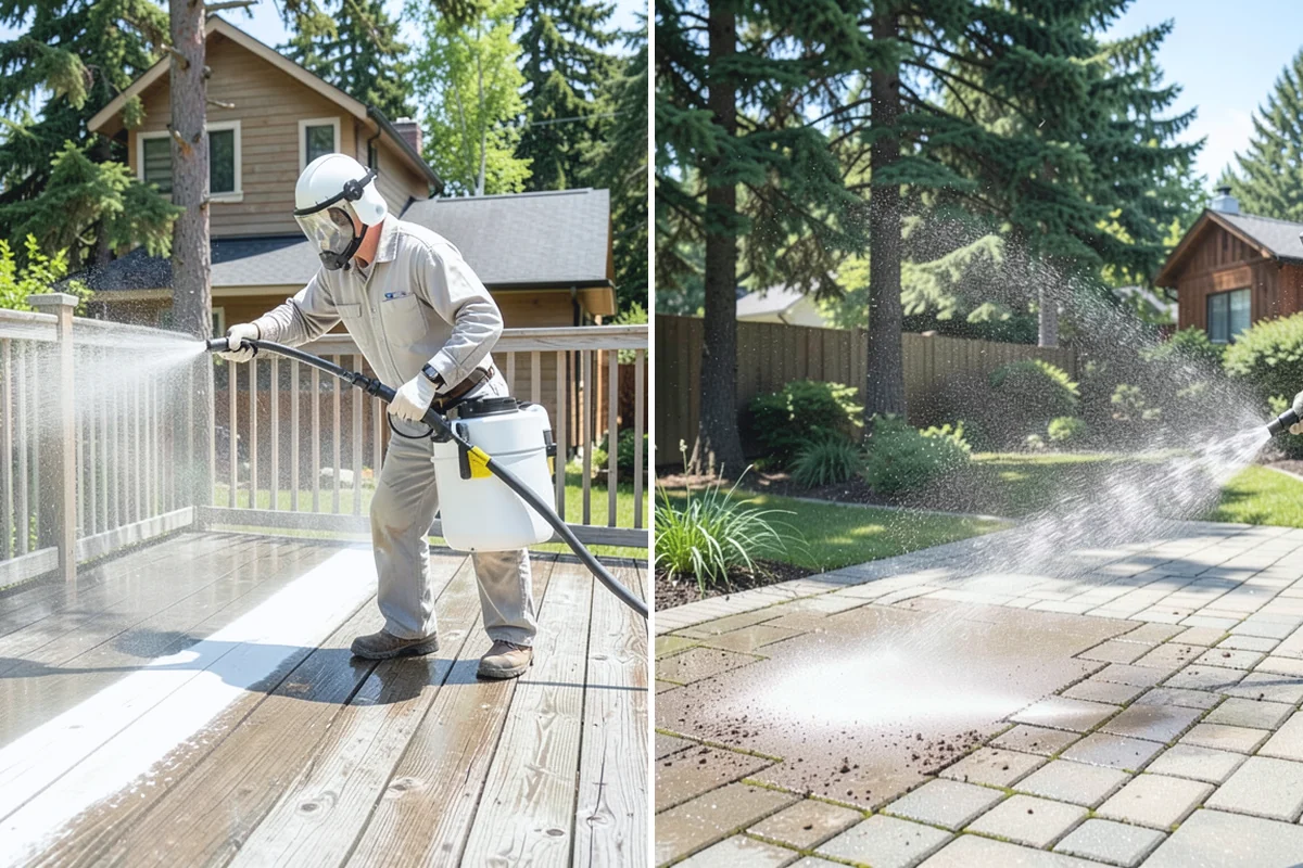 Balcony Cleaning in Roy, Pierce County, WA - Clear furniture and loose debris from the balcony